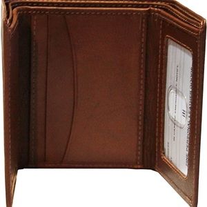 Trifold toffee brown leather wallet 7730